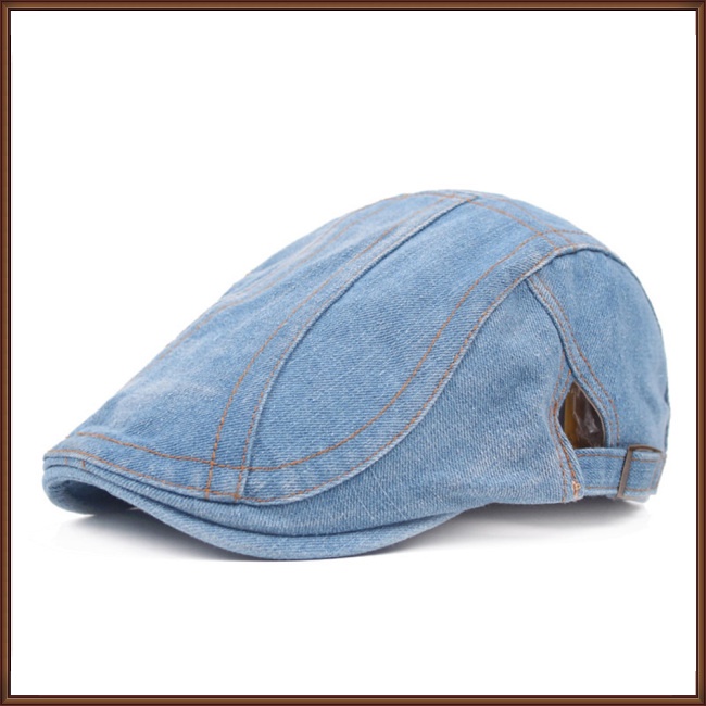Mũ Beret Vải Denim Thoáng Khí Phong Cách Retro Cho Nam