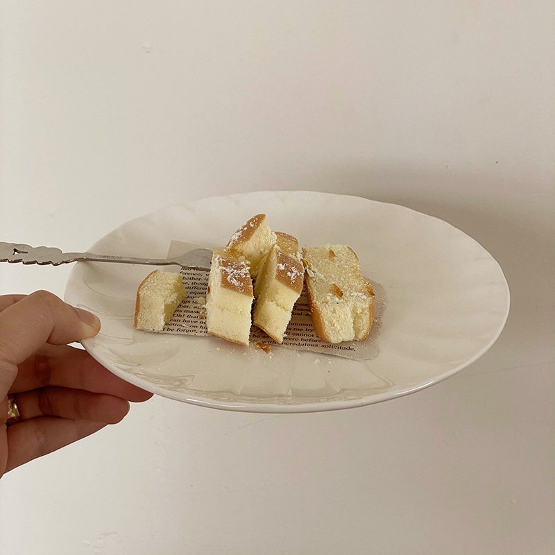 [HCM] đơn giản phong cách hàn quốc hoa văn hoa cúc đĩa gốm đĩa cổ điển đĩa tráng miệng，dĩa đựng hoa quả (8inch)