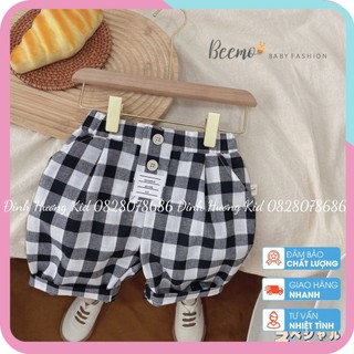 Quần kẻ karo BEEMO 23032Q cho bé chất đũi cao cấp thoáng mát