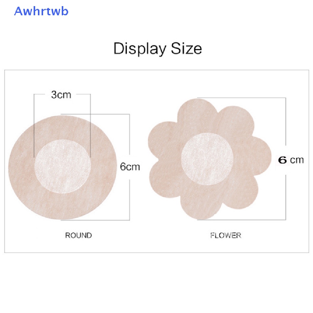 Set 50 Miếng Dán Ngực Tự Dính Hình Cánh Hoa Màu Đen Dùng Một Lần Cho Nữ Mới