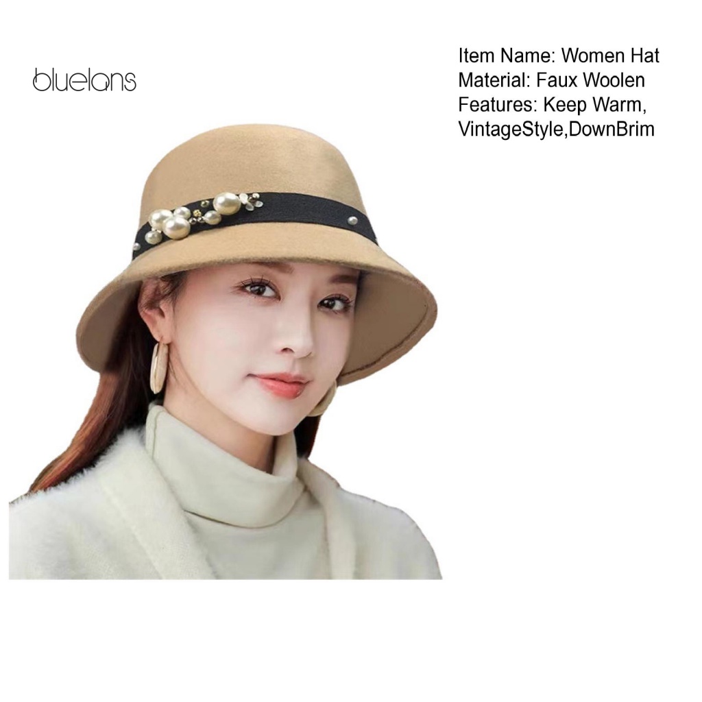 Mũ Vành Tròn Đính Ngọc Trai Giả Phong Cách Anh Quốc Cổ Điển Thời Trang Cho Nữ