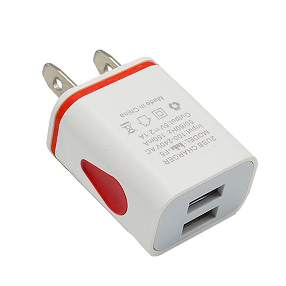 Phích Cắm Sạc Hai Cổng USB 5V 2.1A US / EU Có Đèn LED Hình Hoa Hướng Dương