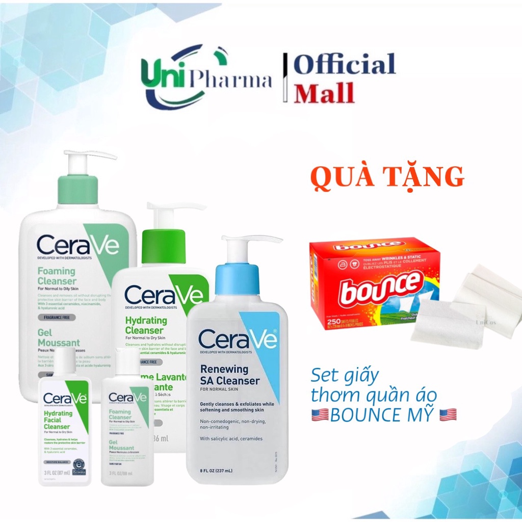 Sữa Rửa Mặt CeraVe Foaming Cleanser Giúp Làm Sạch Sâu Dành Cho Da Dầu 236ml