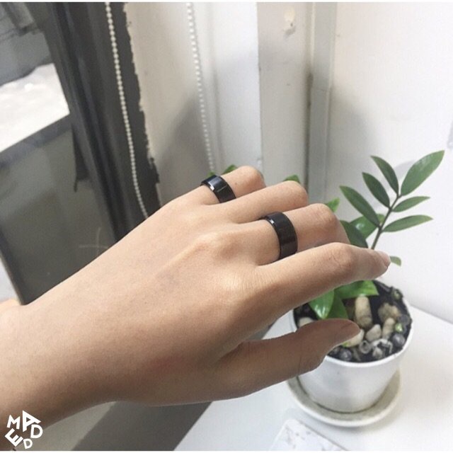 Black Basic Ring / mẫu nhẫn đen cơ bản inox / C0086