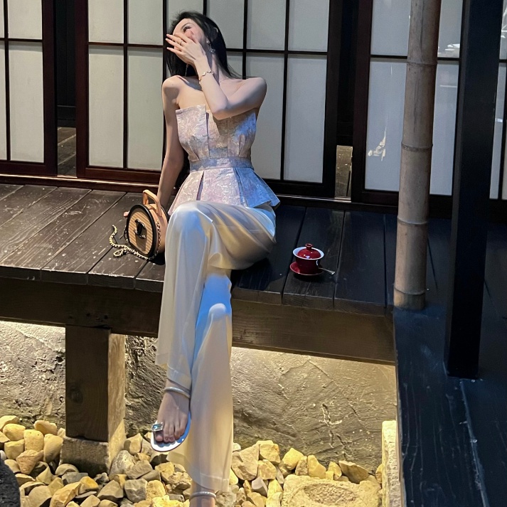 Quần Tây Vải Satin Hai Lớp Phong Cách Mới Mùa Hè Cho Nữ Giới Hạn FBB 2022