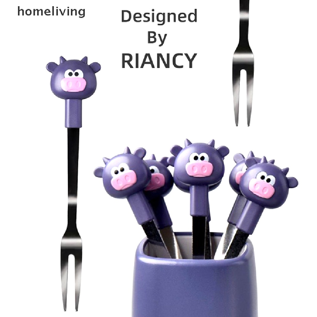 Bộ 6 Nĩa Ăn Trái Cây Kèm Giá Đỡ Bằng Thép Không Gỉ Tiện Dụng