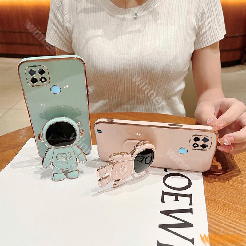 Dấu ngoặc Ốp Lưng Realme C21Y Realme C25Y Realme C21 Ốp Điện Thoại In Hình Phi Hành Gia Có Giá Đỡ Cho 31AYHY