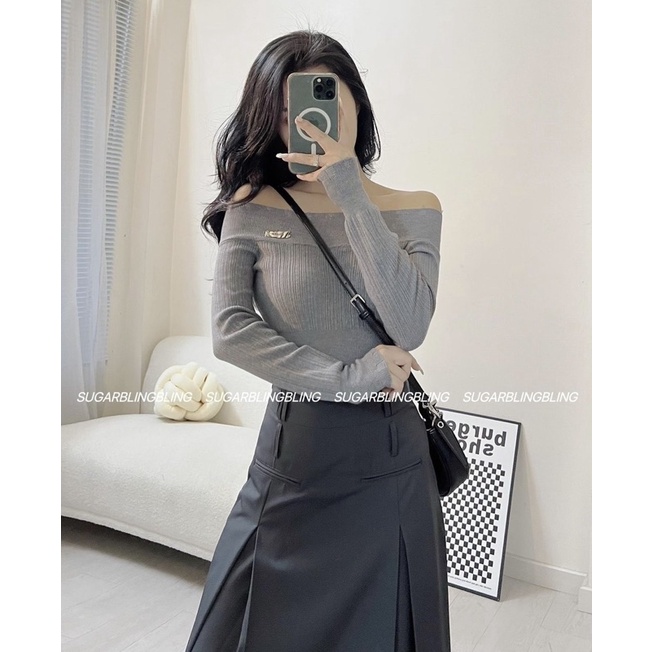 CHÂN VÁY XÁM DÀI 2 LƯNG V17 | Sugarblingbling