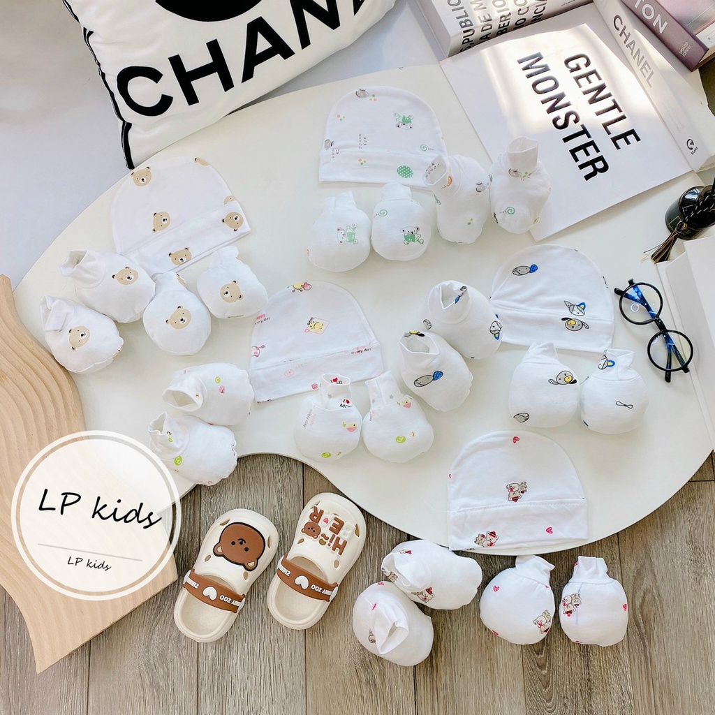 Set mũ + Bao Tay+ Bao Chân cho bé