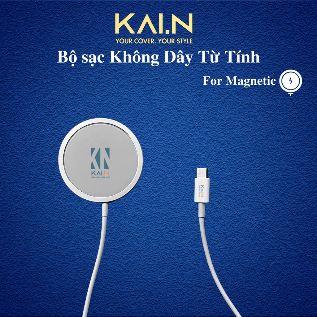 Đế sạc không dây Kai Magnetic Wireless Charger dùng cho iPhone 14/ 13/ 12 Series (15W, Wireless Magnetic Quick )