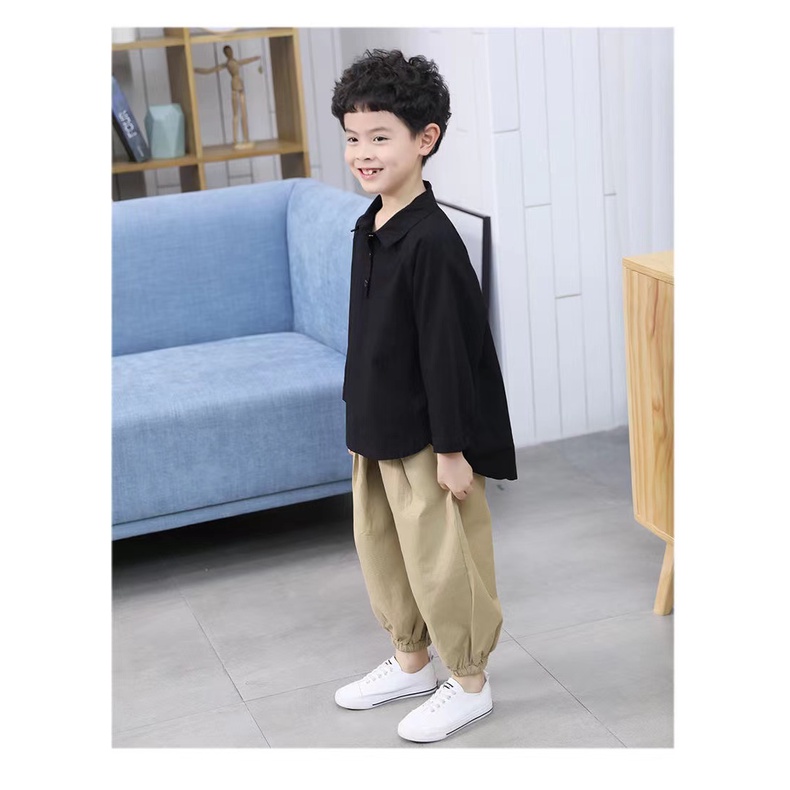 Set Đồ Thể Thao Dài Tay Phong Cách Hàn Quốc Năng Động Cho Bé Trai