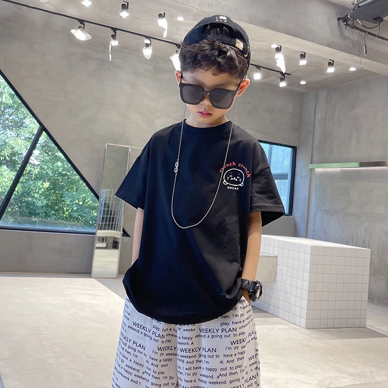 CATIMINI Áo Thun Tay Ngắn Dáng Rộng Thấm Hút Mồ Hôi Phong Cách Hàn Quốc Cho áo thun bé trai