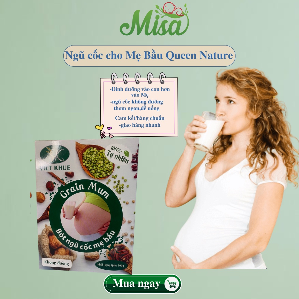 Ngũ Cốc Dành Cho Mẹ Bầu Grain Mum Việt Khuê 500gr, Bột Ngũ Cốc Bà Bầu Thơm Ngon,Dễ Uống