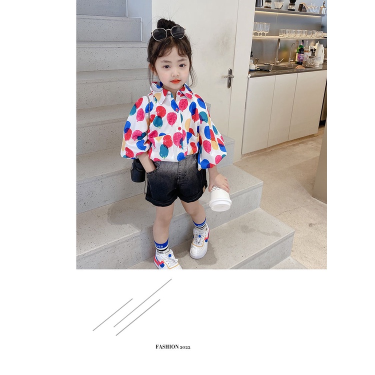 Áo Sơ Mi Tay Phồng Ngắn Thoải Mái Phong Cách Phương Tây Thời Trang Mùa Hè Cho Nữ