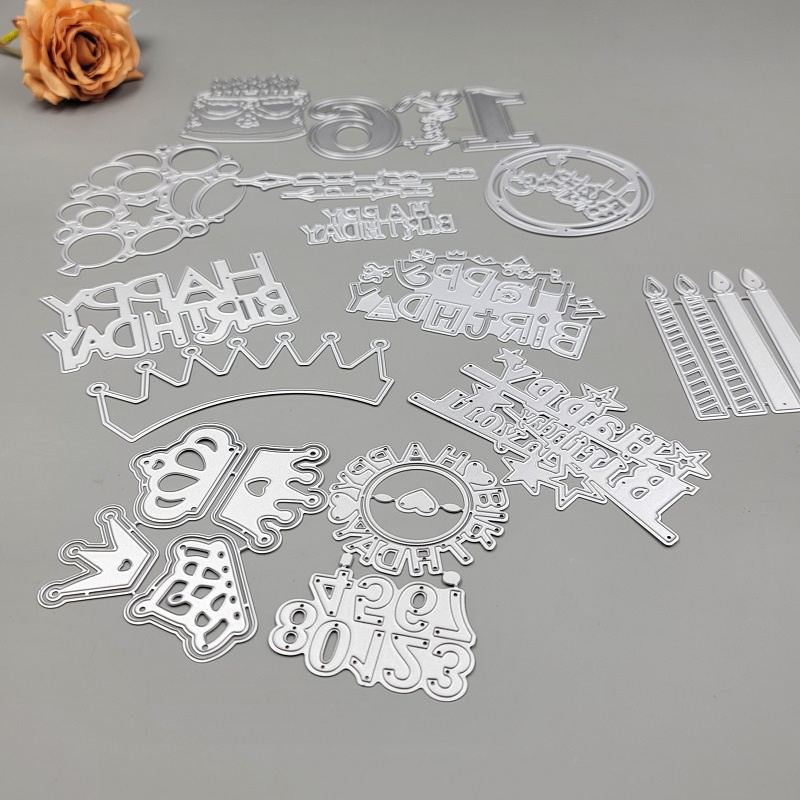 Khuôn Cắt Giấy Kim Loại Hình Chữ Happy birthday