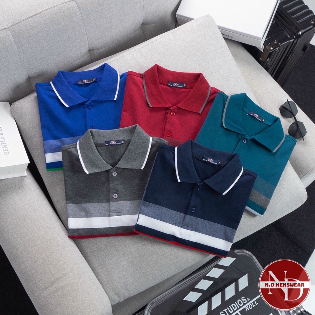 ÁO THUN NAM POLO CỔ BẺ SỌC MÀU - N.D MENSWEAR