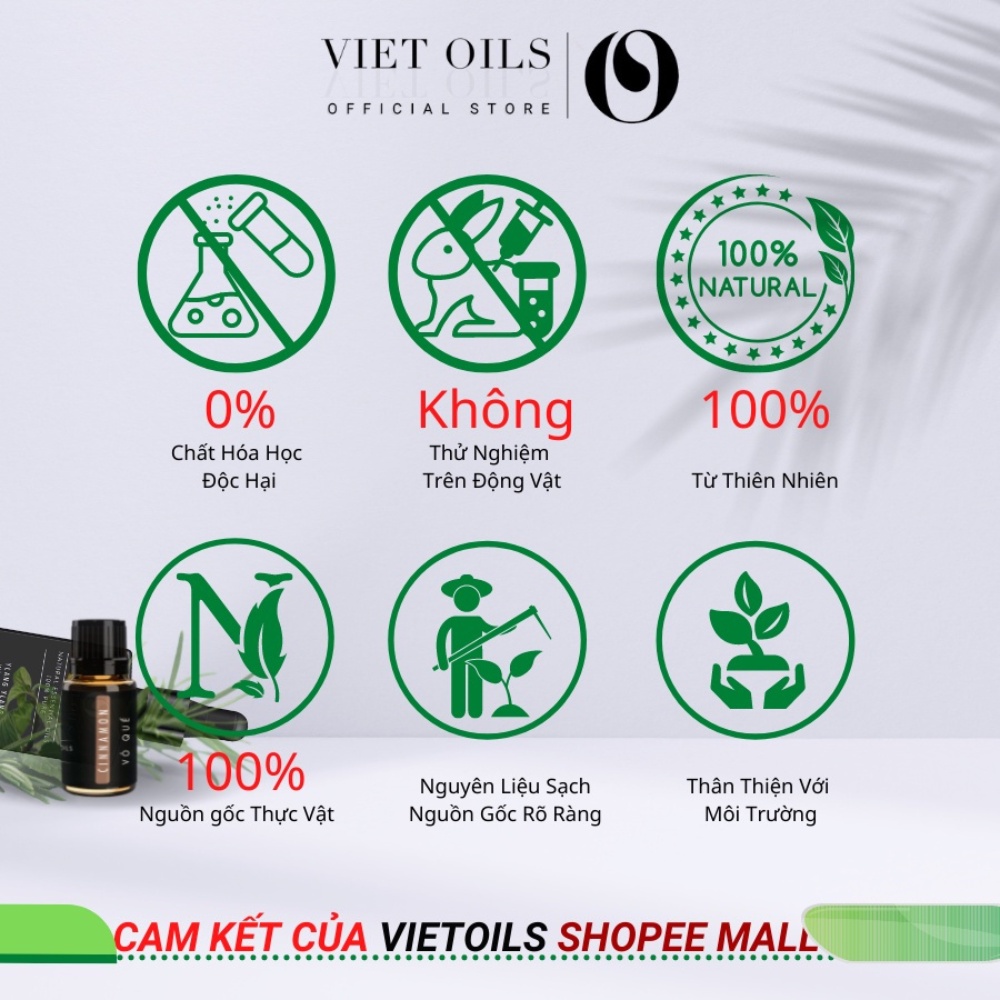 Tinh dầu nước hoa làm thơm không gian Mẫu Đơn VIETOILS dung tích 10ml nhập khẩu từ Thái Lan