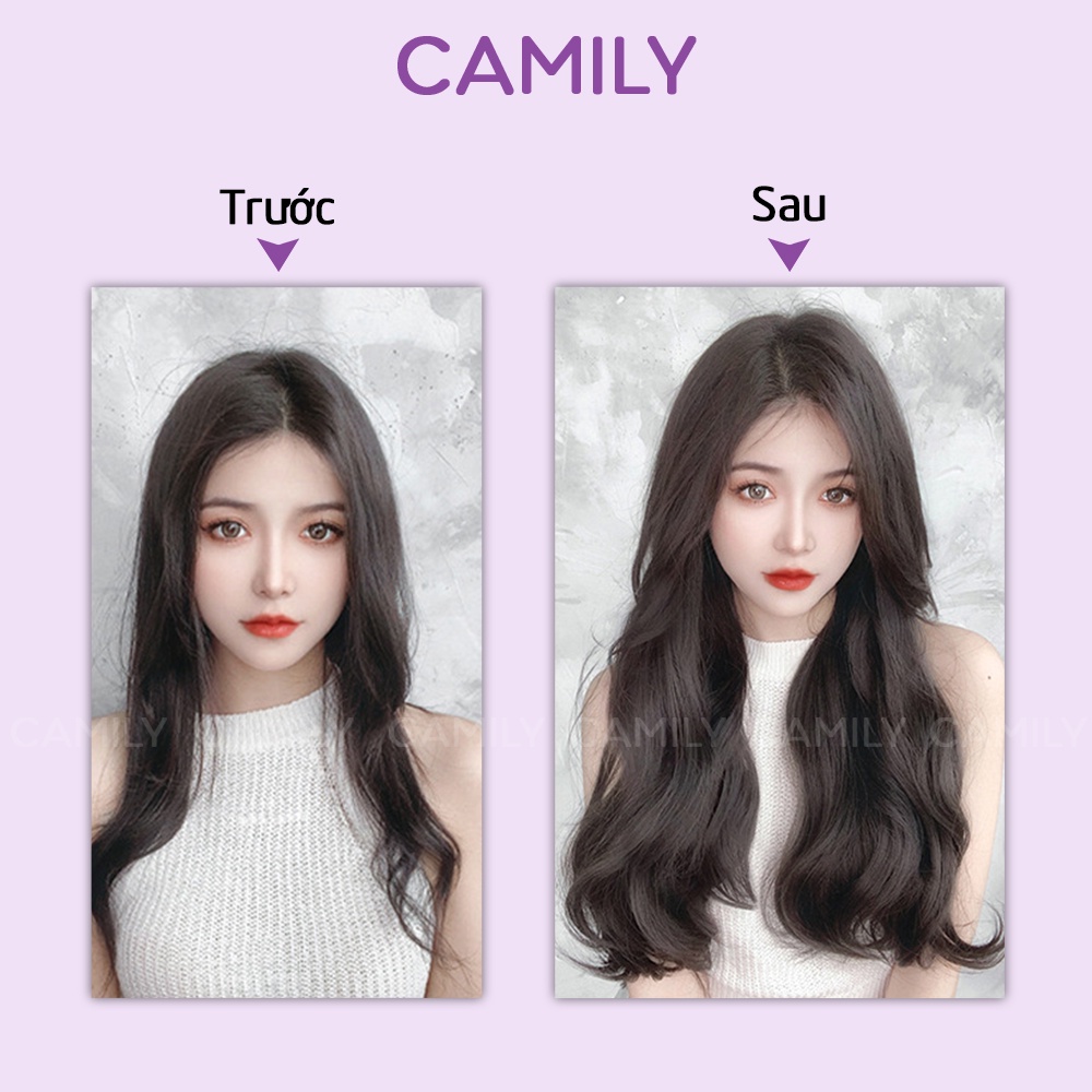 Tóc giả nữ Camily kẹp tóc chữ U 5 phím xoăn sóng làm dày tóc CM05