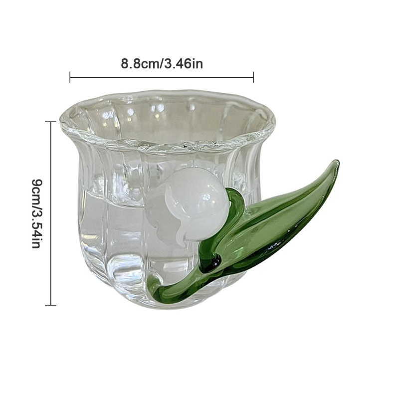 Ly Thủy Tinh Uống Nước Hình Hoa Lily Ba Chiều Sáng Tạo