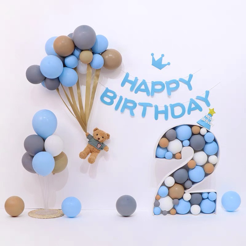 Hộp Đựng Bong Bóng 3D DIY 1st 2nd 3rd 21th 65th Hình Số 0-9 Trang Trí Tiệc Sinh Nhật Cho Bé