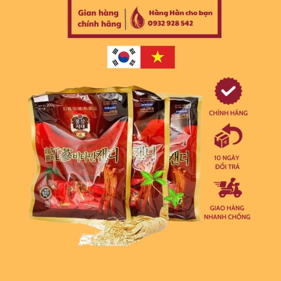 Kẹo hồng sâm Hàn Quốc bịch 200gram
