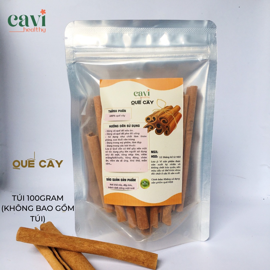 Quế Thanh Cạo Vỏ 100gr khô tự nhiên đẹp đều màu Cavi Healthy