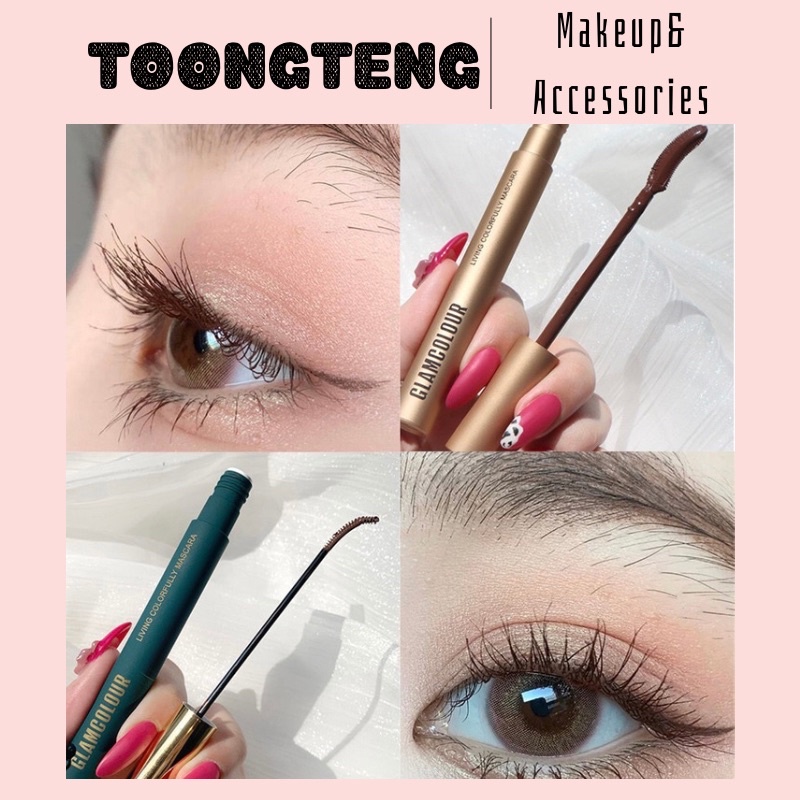 Mascara đầu mảnh chống nước chải mi trên và dưới cong dày không lem không trôi giữ nếp lâu GlamColour