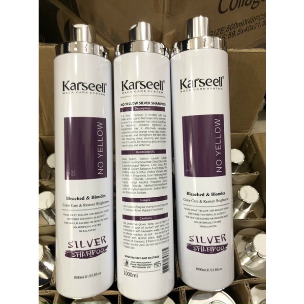 Dầu gội tím KARSEELL dầu gội tím khử vàng và giữ màu dành cho tóc tẩy nhuộm màu thời trang Chính Hãng