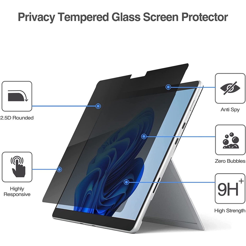Sự riêng tư Kính Bảo Vệ Màn Hình Chống Nhìn Trộm Chất Lượng Cao Cho surface Pro 8 Pro X surface pro8 proX