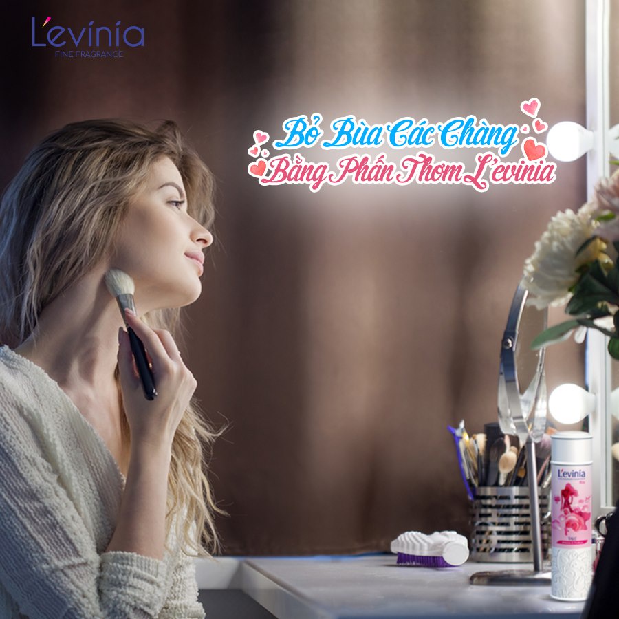 Phấn thơm Levinia chính hãng 125g - Màu hồng (Rizt)