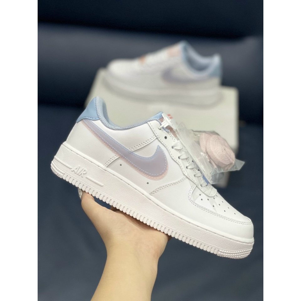 Giày thể thao nam nữ air force 1,giày sneaker njke af1 xanh hồng,af1 vệt xanh hồng ful box