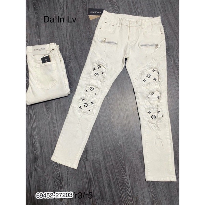 Quần Jeans Amiri Nam Vá Da Cực Xịn - Quần Jeans Nam Amiri Khoá Chân Cao Cấp | BigBuy360 - bigbuy360.vn