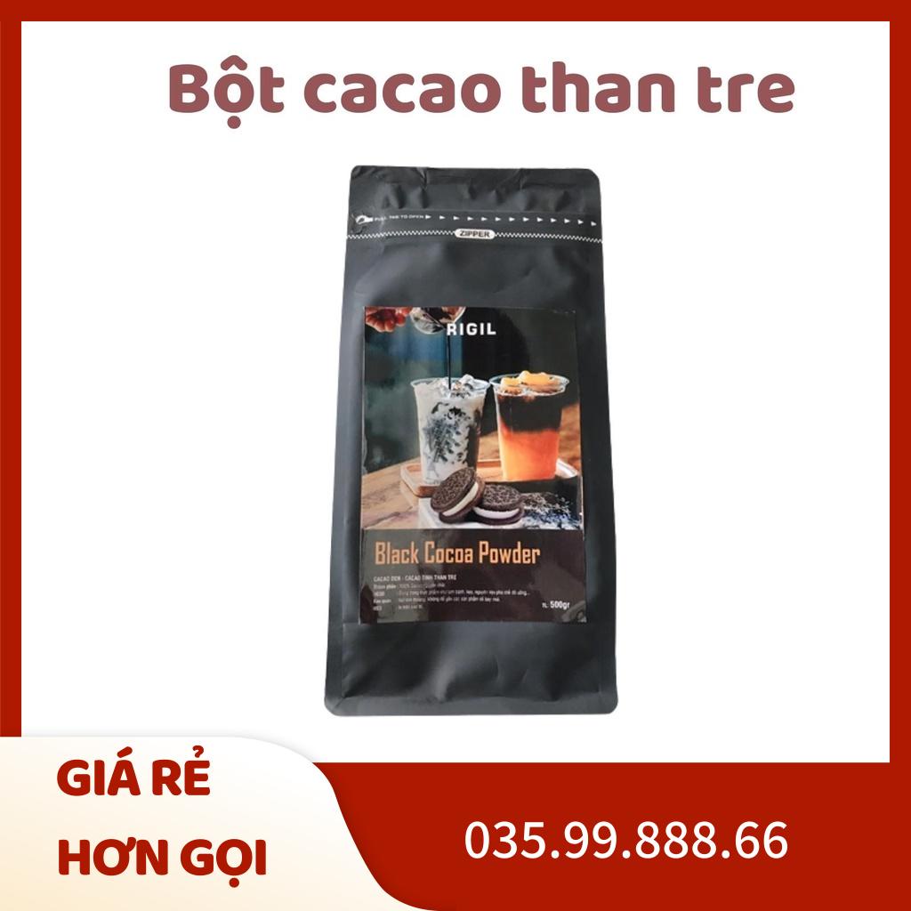 Bột cacao tinh than tre đen Rigil IMO gói 500g pha chế đồ uống tạo màu làm bánh