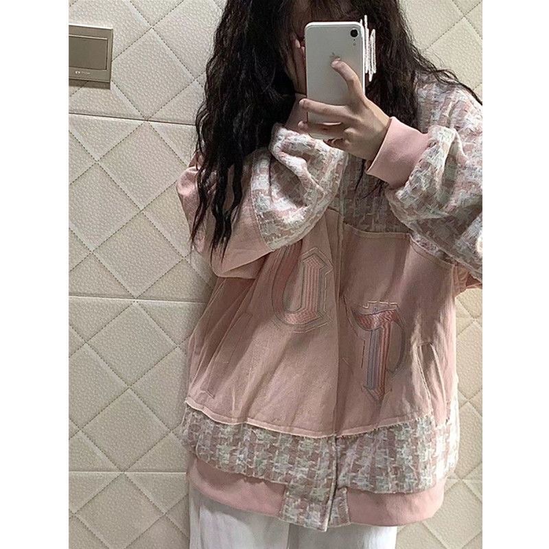 Áo khoác bóng chày jeans phối dệt kim new arrival 2023