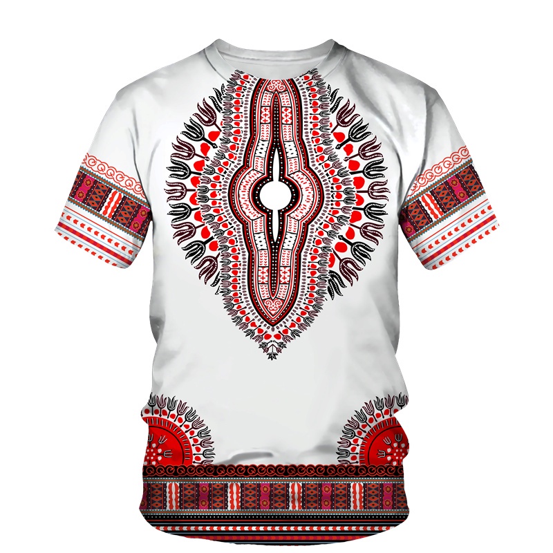 Áo Thun Tay Ngắn In Họa Tiết 3D Phong Cách Dân Tộc Châu Phi Dashiki Thời Trang Mùa Hè Cho Nam Và Nữ