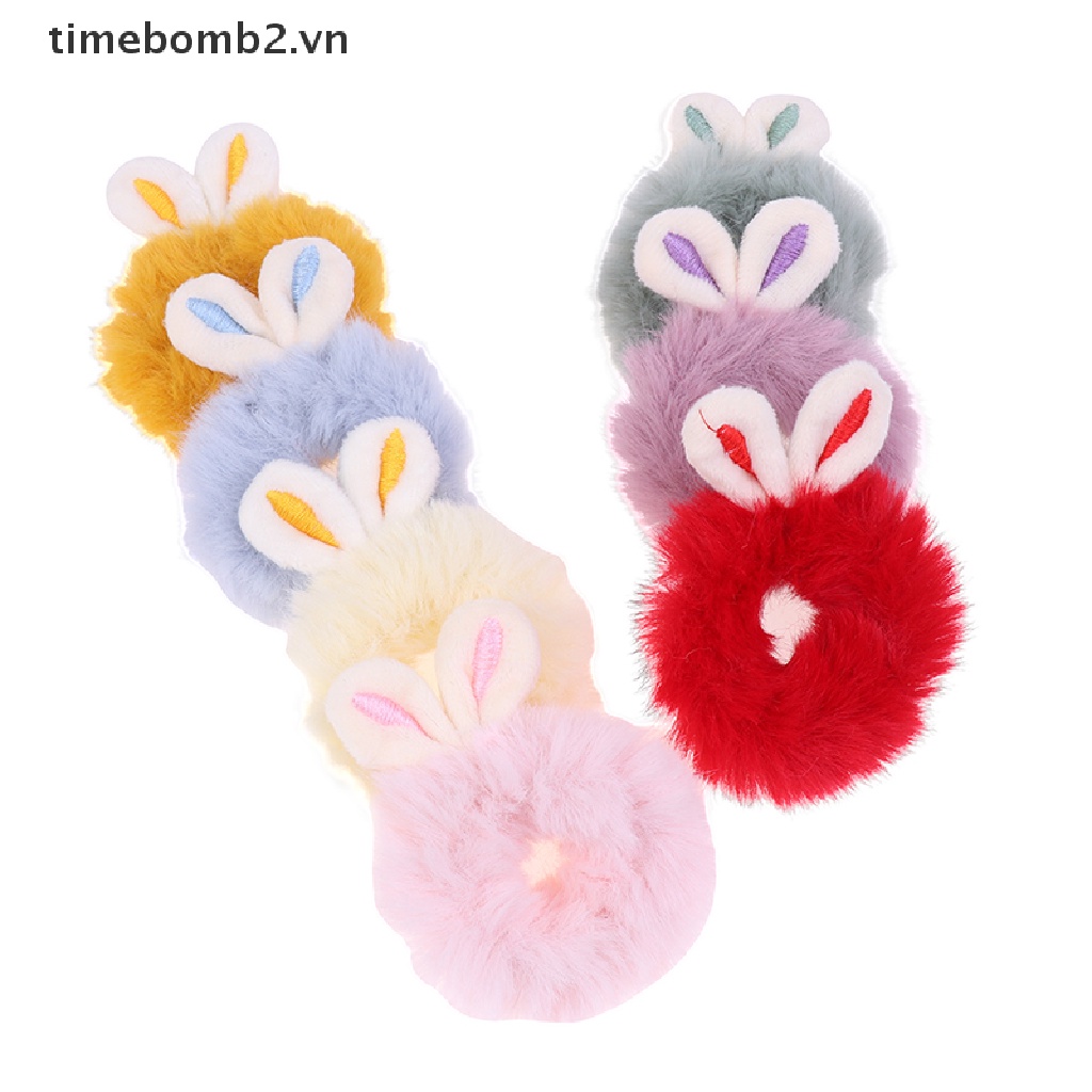 Dây Cột Tóc Co Giãn Hình Tai Thỏ Màu Sắc Ngọt Ngào Cho Nữ