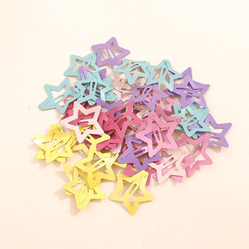 Set 20 kẹp tóc hình ngôi sao nhiều màu sắc phong cách Hàn Quốc