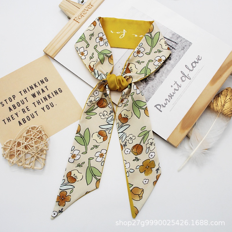 Khăn Quàng Cổ / Túi Xách / Băng Đô Đa Năng In Họa Tiết Hoa Xinh Xắn Thời Trang