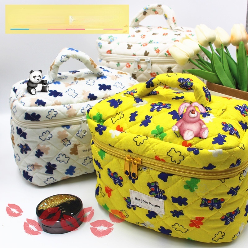 Túi Đựng Đồ Trang Điểm Họa Tiết Hoa Dung Tích Lớn Tiện Dụng Khi Đi Du Lịch