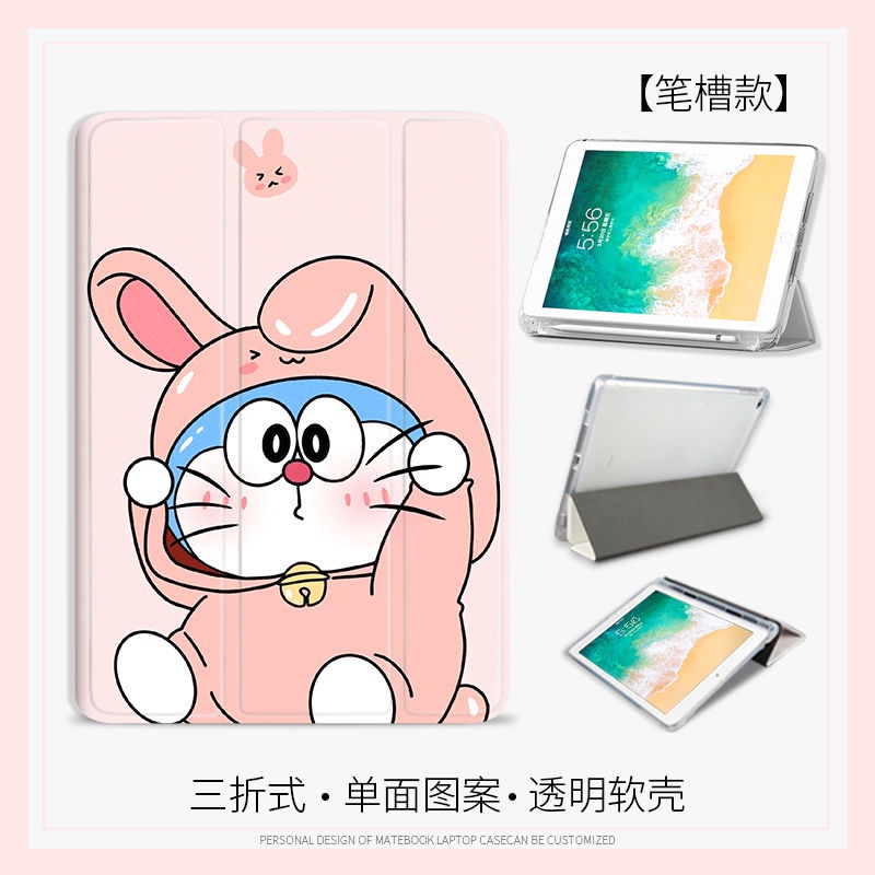 Bao Da Máy Tính Bảng Hình Thỏ Doraemon Cho iPad mini 4 / 5 / 6 air 1 / 2 / 3 4 5 10.2 gen 7 8 9 pro 11 gen 10 2022