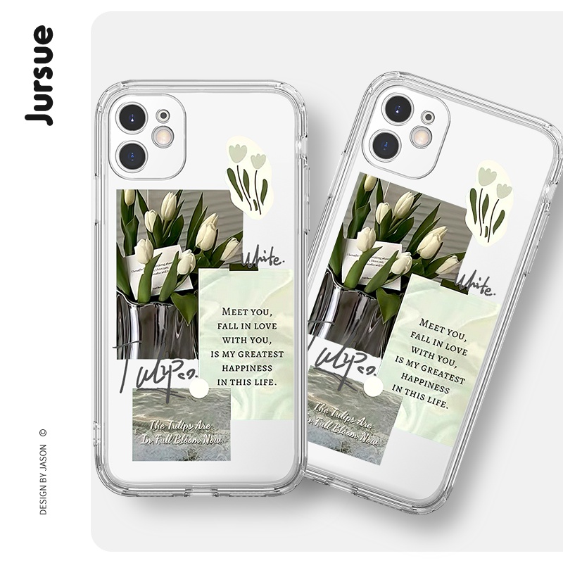 Ốp lưng JURSUE hoạt hình dễ thương đẹp độc lạ dẻo Cho iPhone 14 13 12 11 Pro Max SE 2020 X XR XS 8 7 ip 6S 6 Plus kute XYH1242