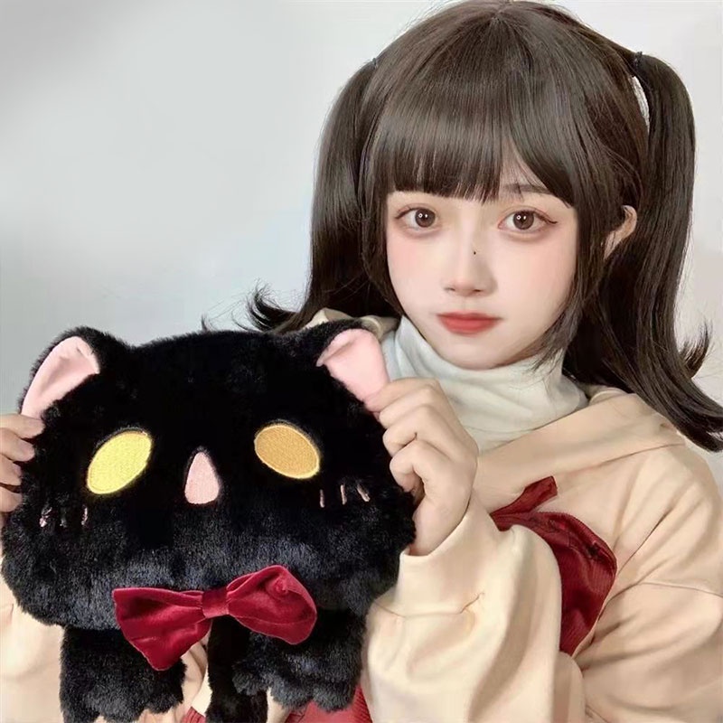 Túi Đeo Chéo Hình Búp Bê Mèo Ma Nhồi Bông Mềm Mại Thời Trang Thu Đông Phong Cách Lolita