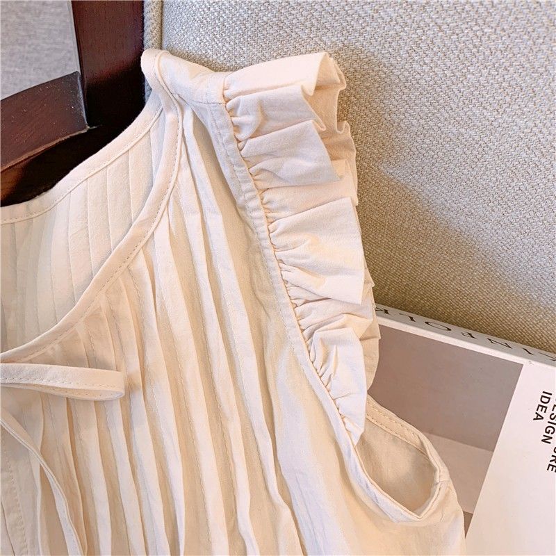 Áo Sơ Mi Không Tay Dáng Rộng Thời Trang Retro Đơn Giản