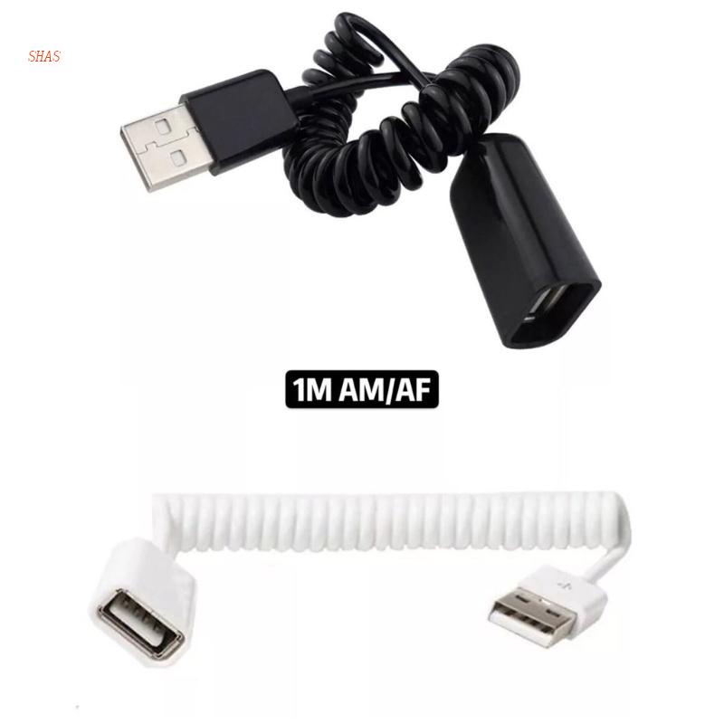 Dây Cáp Lò Xo Xoắn USB 2.0 Đầu Đực Sang Đầu Cái Cho Camera