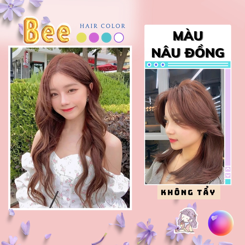 Thuốc nhuộm tóc màu NÂU ĐỒNG không tẩy | Bee haircolor, Beehaircolor