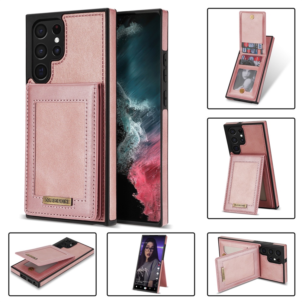 Bao Da Điện Thoại Dạng Ví Có Khóa Kéo Và Ngăn Đựng Thẻ Cho Samsung Galaxy S21 S20 FE S22 Plus Note 20 Ultra A53 A52s 5G Giá Đỡ