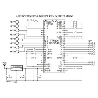 IC cảm ứng chạm TTP226-809SN IC Touch Screen Controller SSOP-28