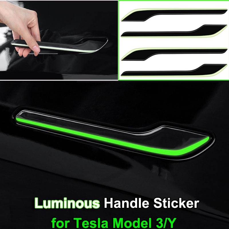 Bộ 4 Miếng Dán Tay Nắm Cửa Xe Hơi Dạ Quang 3Y