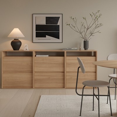 DECI, Tủ đựng đồ, tủ lưu trữ DRA_296, 210x40x84cm, tủ gỗ Scandi Home