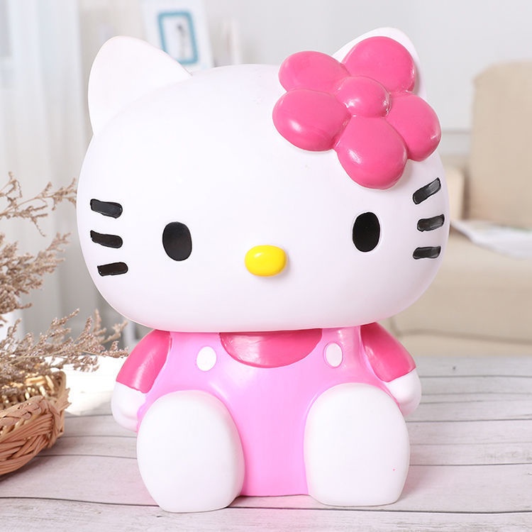 Ống Heo Tiết Kiệm Bằng Vinyl Chống Sốc Hình Mèo Kitty Dễ Thương